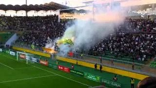 Пиротехника на матче Анжи 2-1 Рубин