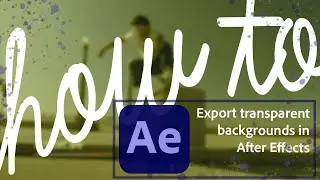 How to export transparent background in After Effects
