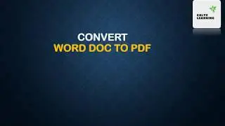 Convert Word Doc to PDF