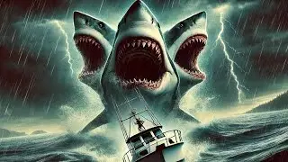 Um tubarão branco mutante de três cabeças ataca um navio | Filme de Ação em Português