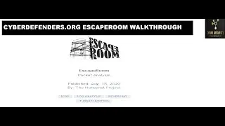 Cyberdefenders.org EscapeRoom CTF Walkthrough