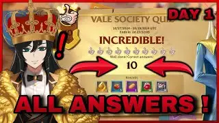 All VALE SOCIETY QUIZ ANSWERS! DAY 1 [ Call of Dragons ]