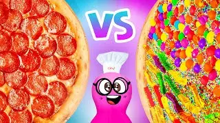 Pizza Battle! Salami VS Candy || Fun Cooking! YUMMY & EASY🍕