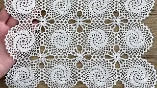 Crochet Motif❕ Circle Crochet Pattern 🧶 Table runner , Doily Pattern, Lace Crochet Projects ✨