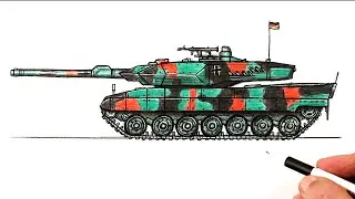 How to draw a Tank Leopard