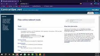 Gathering Information About a Target Website Using CentralOps | Web Reconnaissance Tutorial