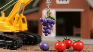 Mini Crane Lifting Grapes & Tomatoes 🍇🏗️ | Miniature ASMR in Action