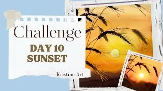 Landscape Challenge Day 10 🌳 FULL TUTORIAL 🌳 Sunset watercolor painting