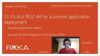 23. F5 AS3 REST API to automate application deployment