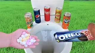 Experiment Toilet OREO Coca Cola Fanta Yedigün Pepsi Lipton Pasta Marshmallow and Mentos