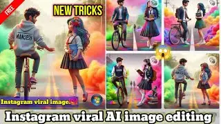 😱👀Holi special AI image editing! AI image creator/ Instagram viral photo editing 