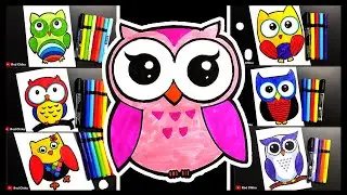 7 Owl drawing easy easy || Very easy drawing with brush pens