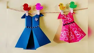 How to Make Origami Dress | Easy Paper Frocks Designs | Origami Easy Dress| Origami Dress Tutorial