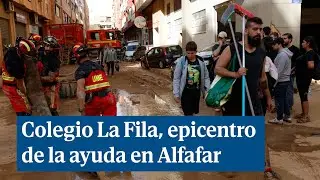 Colegio La Fila, epicentro de la ayuda en Alfafar