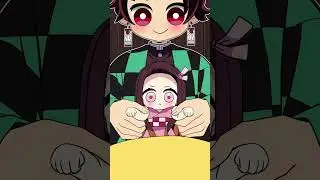 NEZUKO playing drums with Tanjiro - Kimetsu no Yaiba animation