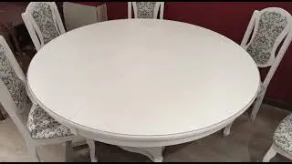Круглый белый обеденный стол Турин 6