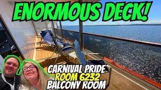 Carnival Pride Balcony Room Tour (Spirit, Legend, Miracle, and Pride) | This Balcony is HUGE!