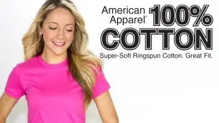 Custom American Apparel Ladies T Shirt on a Female Model (Style 2102)