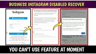 You Can't Use This Feature At The Moment Problem | Disabled Instagram Account Recover Solution 2021