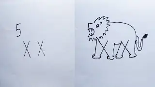 How to draw Lion from 5xx || Easy lion drawing || सेर चित्र