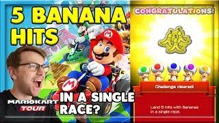 5 BANANA HITS IN ONE RACE?!?! - TOUR CHALLENGES 1 - MARIO KART TOUR