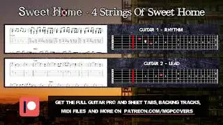 Sweet Home - 4 Strings Of Sweet Home Tutorial (Yongzoo) | Full Tabs - Guitar Lesson (Guitar Pro)