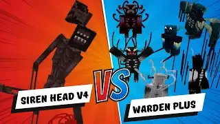 Siren Head V.4 Vs Warden Family | minecraft addon @minecraftstreet