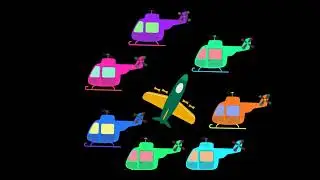 Baby Sensory Fun - Colourful planes, birds, hot air balloons and helicopters