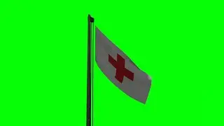 Flag of Red Cross green screen