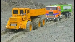 Heavy construction! LKW Globliner in the mud! Stunning Kiro K700 lorryTruck rescue!Rc volvo 2017