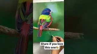Painted bunting  bird acrylic painting🎨🖌 