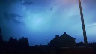 Orage "de chaleur" en Belgique, le 27 août 2016. Heat Lightning in Belgium, 27 of august 2016.