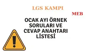 #LGS2020 #2006TAYFA OCAK AYI ÖRNEK SORULARI VE CEVAP ANAHTARI LİSTESİ