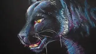 Lets Draw Black Panther  with Pastel Chalk Artwork