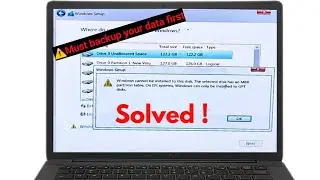 How to fix windows 10 installation error.MBR partition and GPT partition error.Data will be erased⚠️