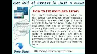 Resolve mdm.exe Error & Optimize the System Speed