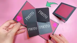How to make a pop up card. Easy paper craft. Greeting card making tutorial. Scrapbook pages designs.