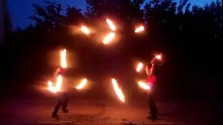 жонгляж 6 даблстаффов