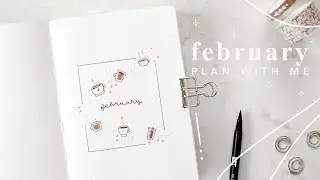 plan with me february 2023 | monthly bullet journal setup | coffee theme