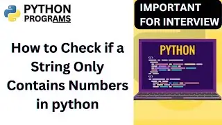 How to Check if a String Only Contains Numbers in python  | python coding Exercise