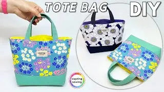 [DIY] TOTE BAG 💚 Easy and quick Sewing | How to make a Mini Tote Bag
