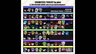 [8/9/2023] Pkers Cosmetic Tierlist (YBA) [OFFICIAL COSMETIC TIERLIST]