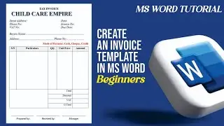 CREATE AN INVOICE IN MS WORD | BEGINNERS