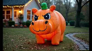 🦛Hippo Themed inflatables for the spoopy season.