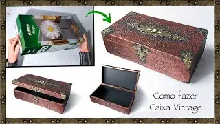 Idéia de CAIXA decorada estilo VINTAGE | Não jogue fora caixas de papelão