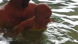 Wren's First Swim