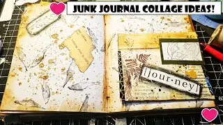 USING Collaged Book Pages in a Junk Journal! Use stuff up! Junk journal Fun! The Paper Outpost! :)