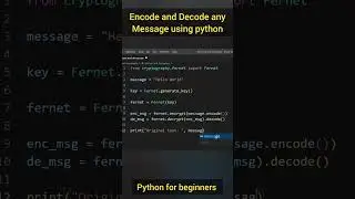 Encrypt and Decrypt Messages using 8 lines of python #shorts #python #encryption