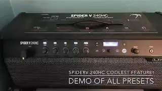 Line 6 Spider V 240HC demo of all preset tones using riff demo feature, a few custom presets too