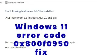 How to fix windows 11 feature .NET Framework 3.5 error code 0x800f0950